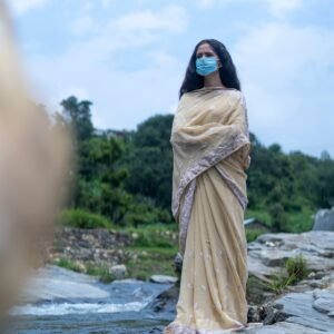 girl, sari, mask, river, portrait, nature, woman, fashion, saree, culture, traditional, dress, asian, indian, model, water, outdoors